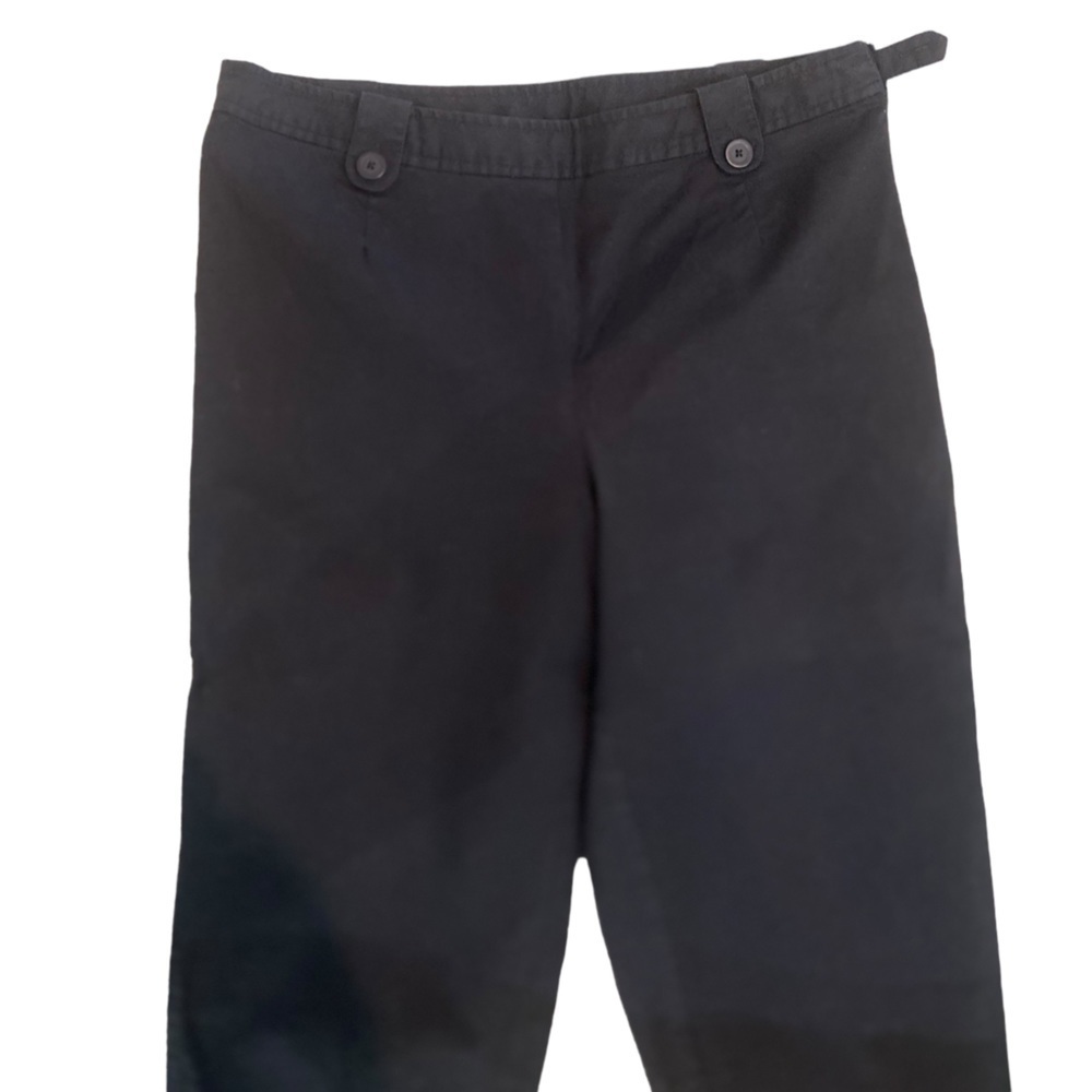 Talbots stretch cotton cropped Capri cuffed pants side zipper size 12p - Picture 4 of 6